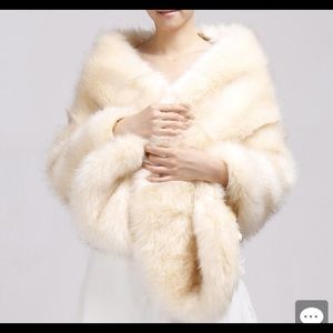 Wedding Faux Fur Shawl